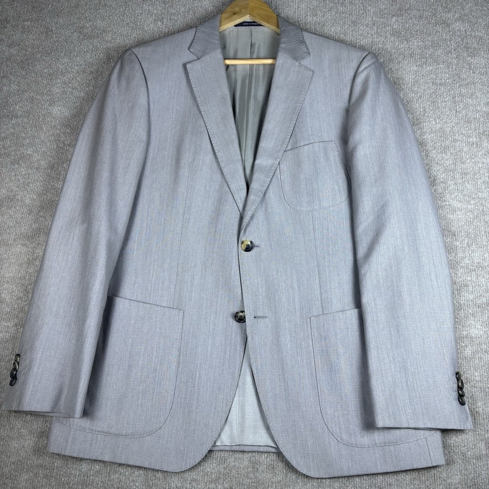 Hugo Boss The Shins Blazer Sport Coat Gray 40R Cotton Virgin Wool Croatia Made